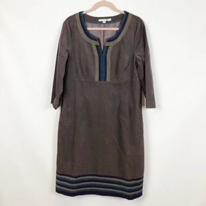 Boden Corduroy Sheath Dress Sz 14L 3/4 Sleeve